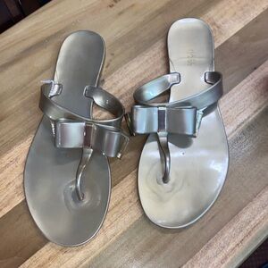 MK Michael Kors Gold Thong Sandals sz 8/8.5